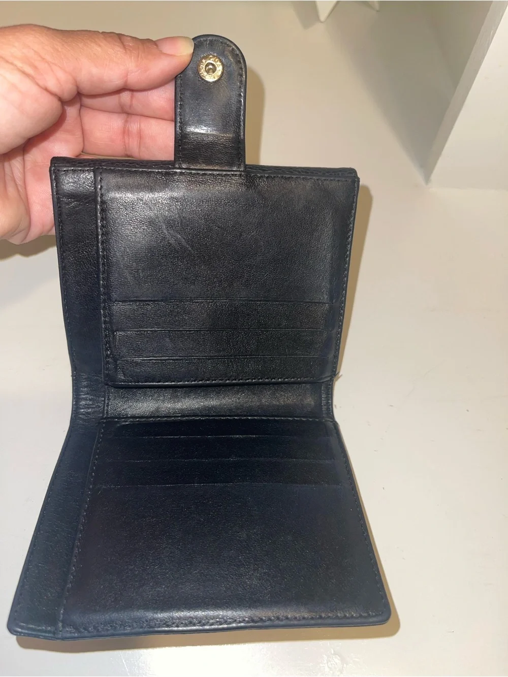 Authentic Vintage Chanel Black Caviar Leather CC Logo Compact Wallet Flap Wallet